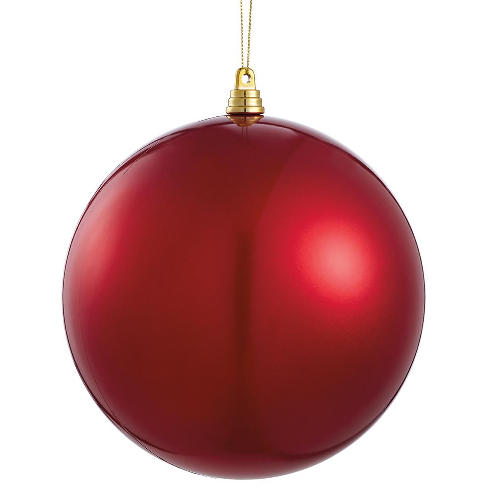 Pearlized Plastic Ball Ornament – Red, 6" (Shatterproof)