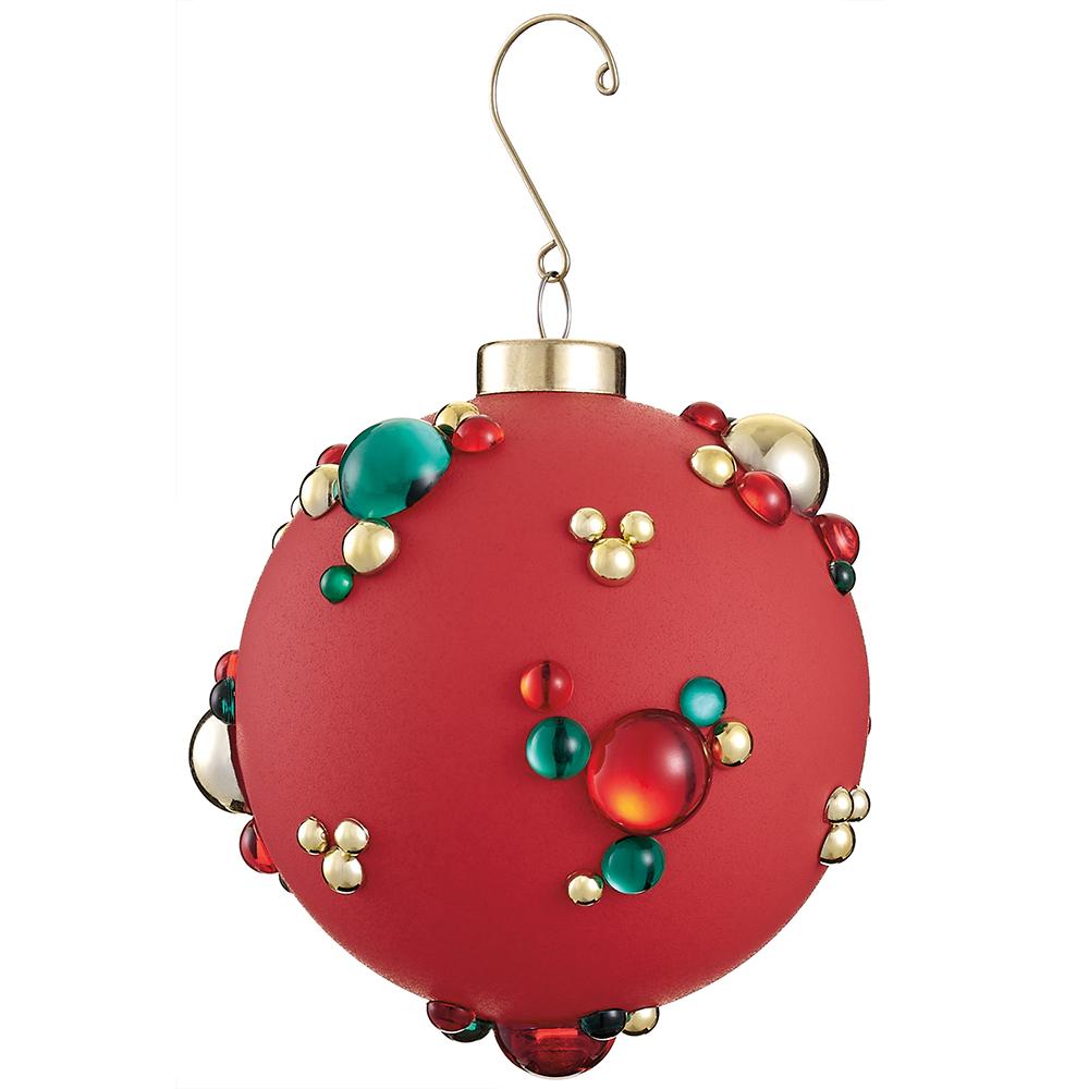4" Yuletide Jeweled Ball Ornament – Red