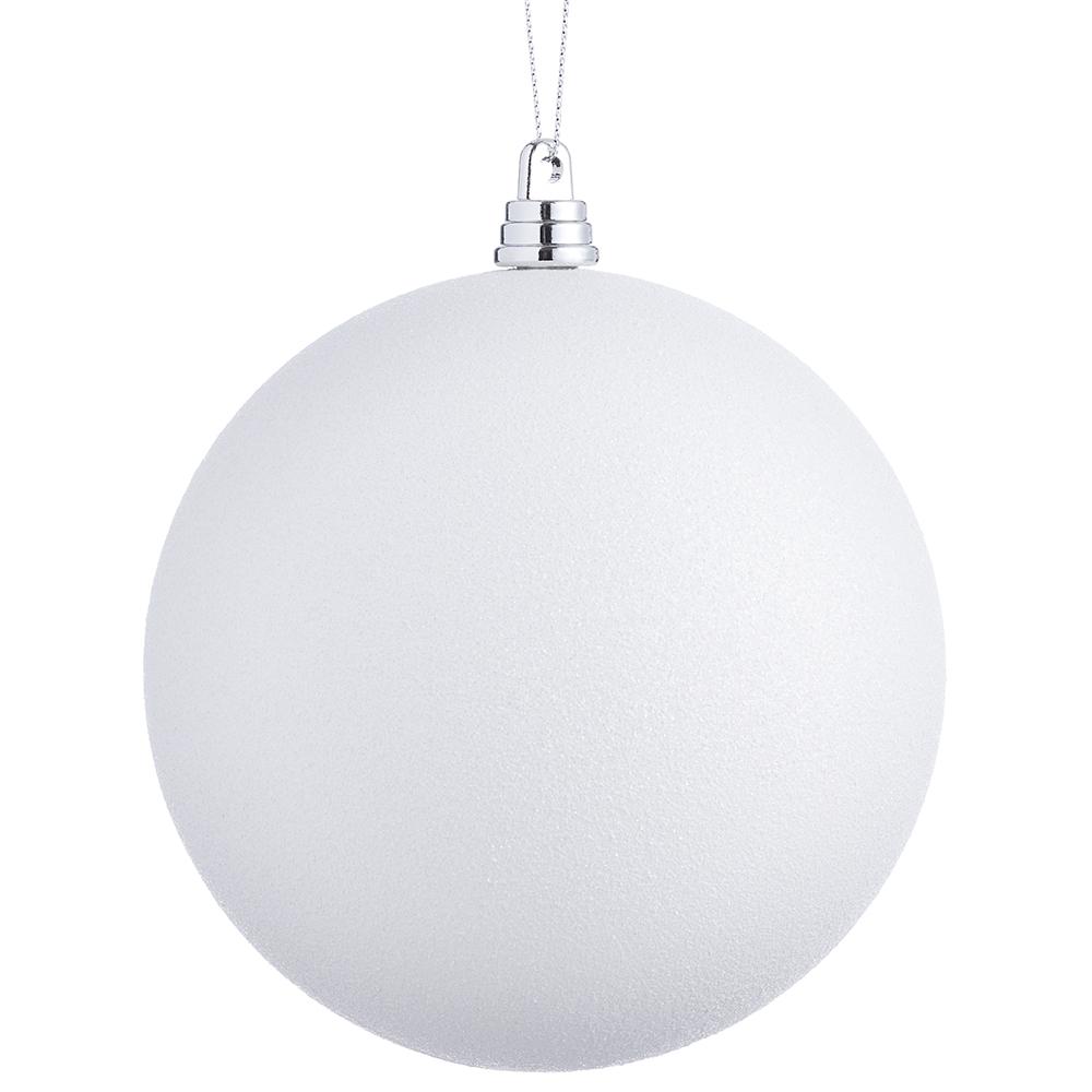 Glittered Plastic Ball Ornament – Pearl, 4.75" (Shatterproof)