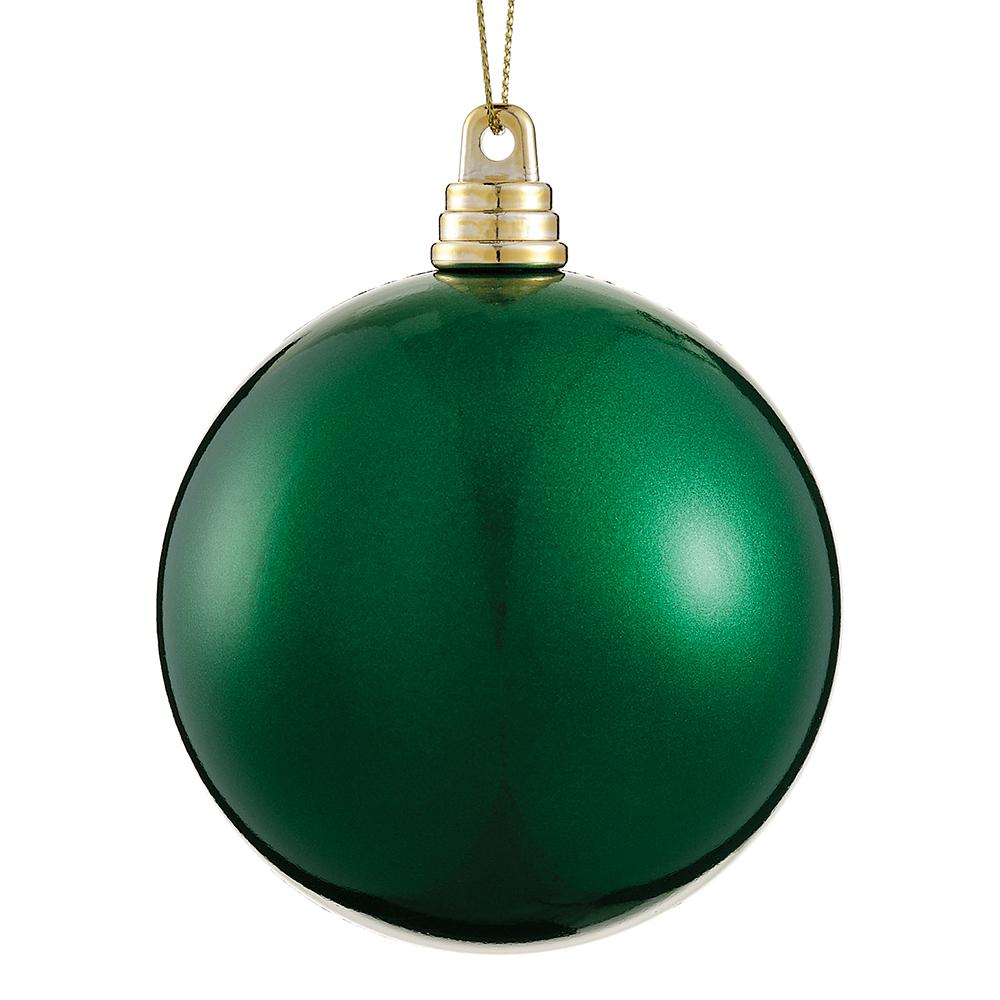 Pearlized Plastic Ball Ornament – Green, 3"