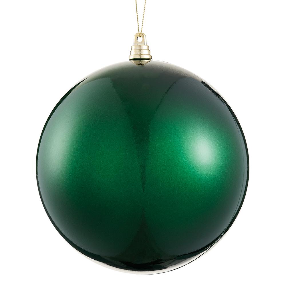 Pearlized Plastic Ball Ornament – Green, 6" (Shatterproof)
