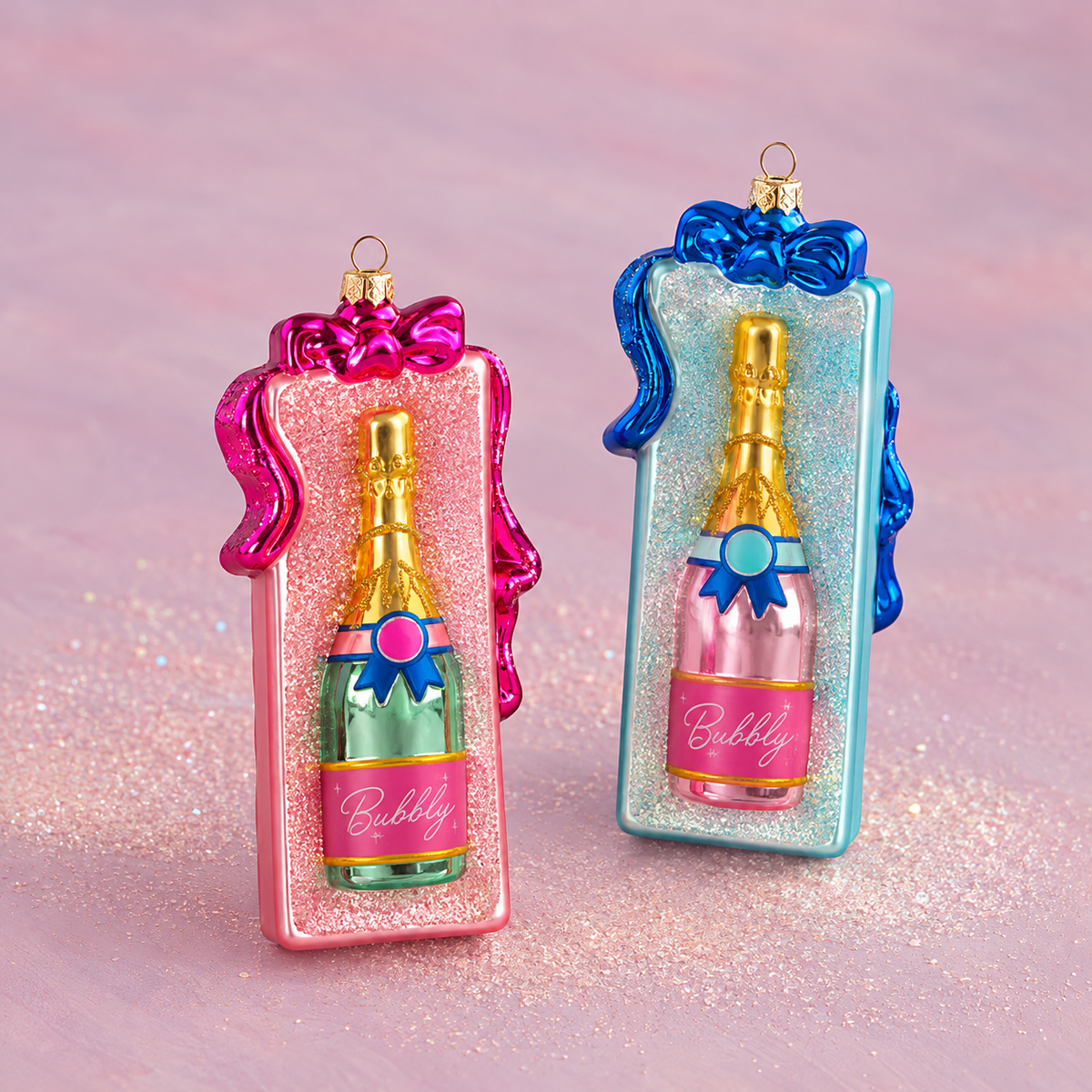 Glitterville Bubbly Champagne Ornament