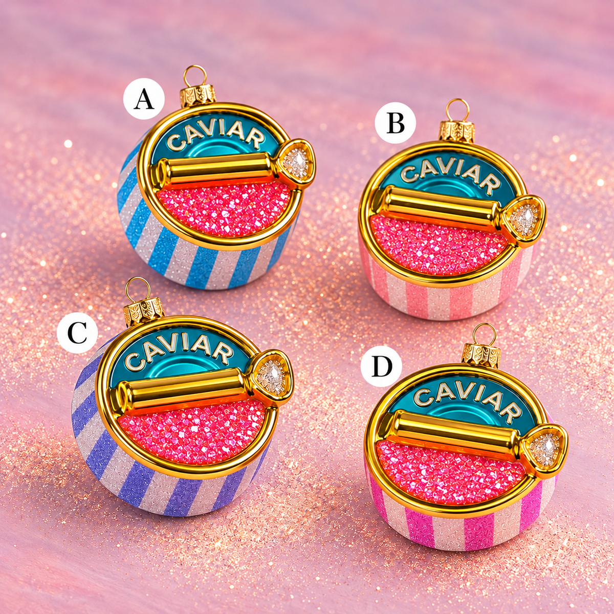 Glitterville Caviar Ornament