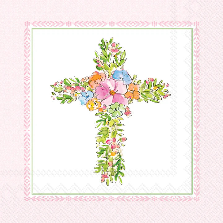 Floral Cross Cocktail Napkins