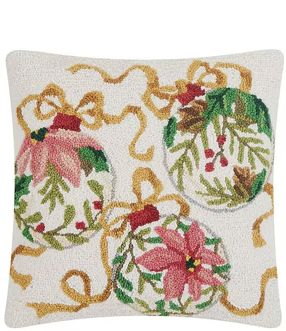 Poinsettia Ornament Hook Pillow