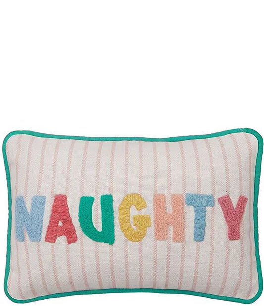 Naughty/Nice Double-Sided Pillow