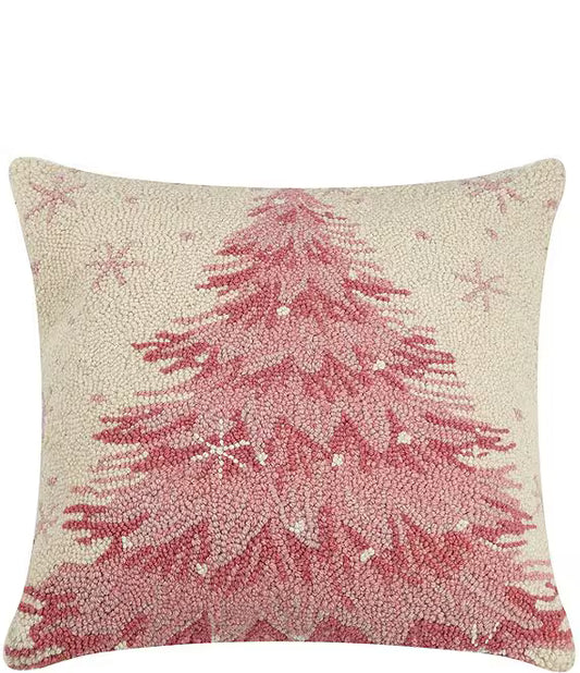 Pink Ombre Christmas Tree Hook Pillow