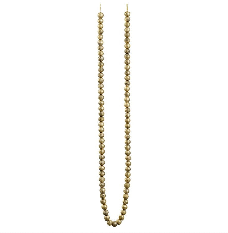 6’ Wood Bead Garland – Gold Antique