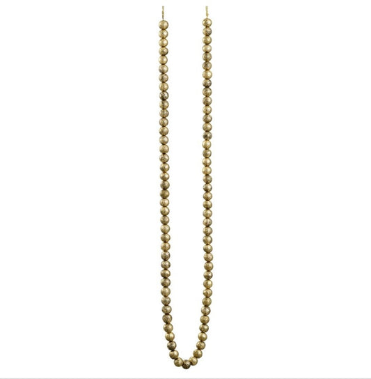6’ Wood Bead Garland – Gold Antique