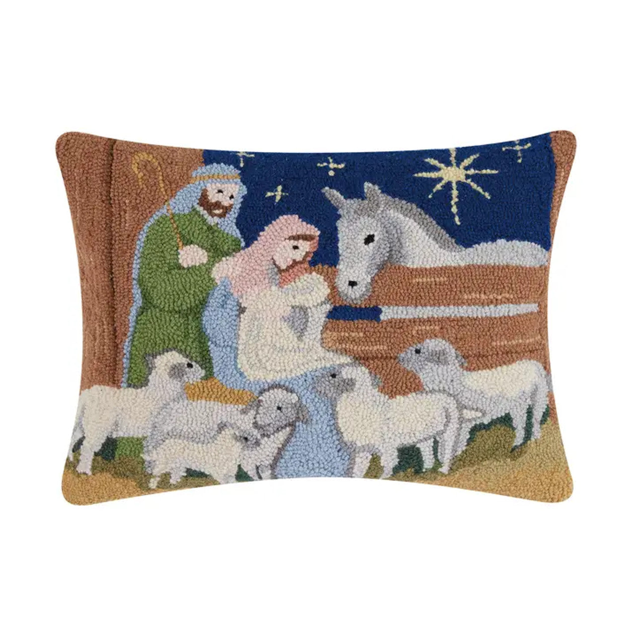 Nativity Hooked Pillow – 16" x 20"