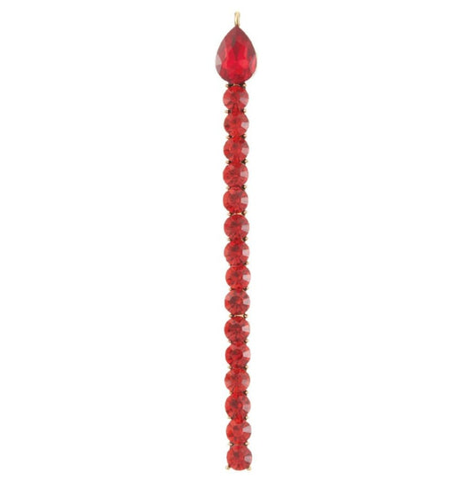 5.5” Rhinestone Candle Ornament – Red