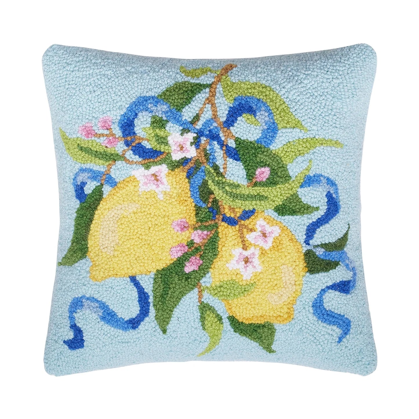 Lemon Bouquet Hook Pillow – 16" x 16"