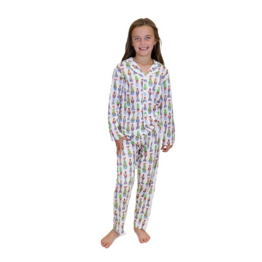 Festive Nutcracker Silky Satin Pajamas – Kids