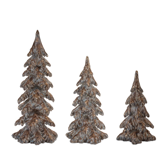 Antique Bronze Christmas Trees – Set of 3