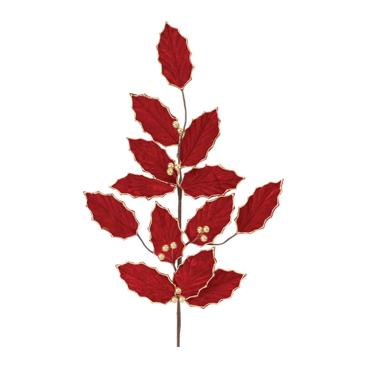 Red Velvet Holly Spray – 32"