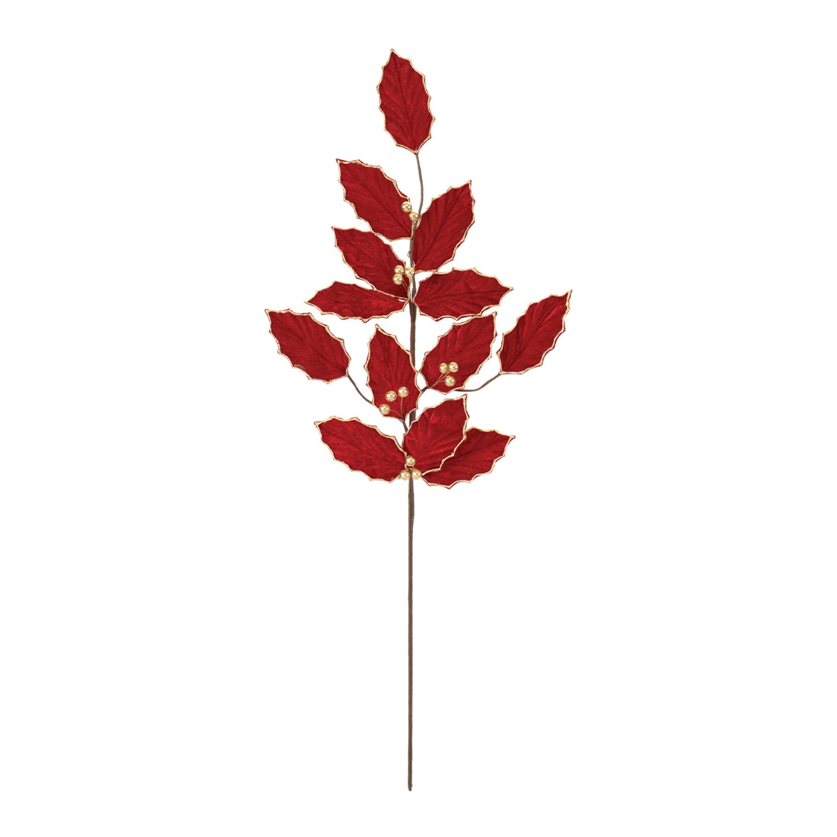 Red Velvet Holly Spray – 32"