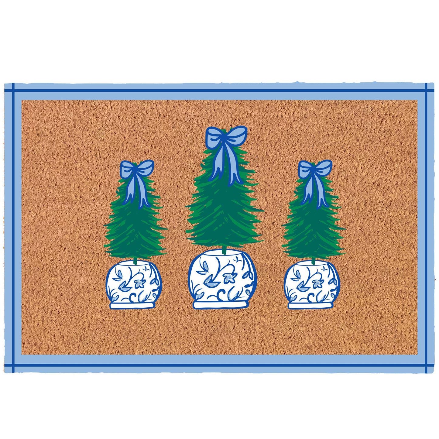 Blue Topiary Door Mat