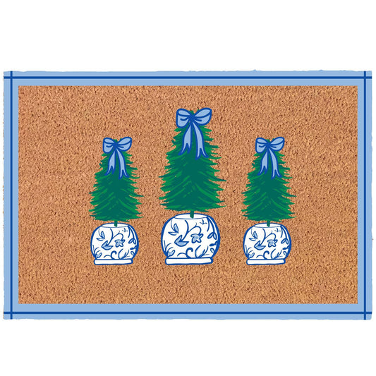 Blue Topiary Door Mat