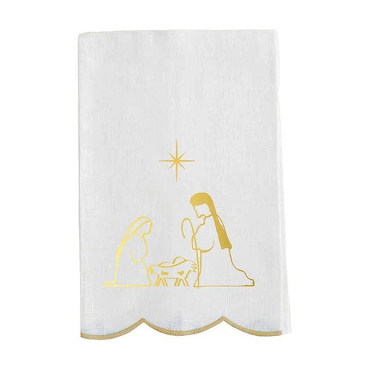 Mary Square | Embroidered Nativity Tea Towel