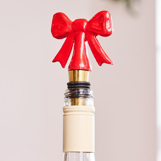 Red Bow Bottle Stopper