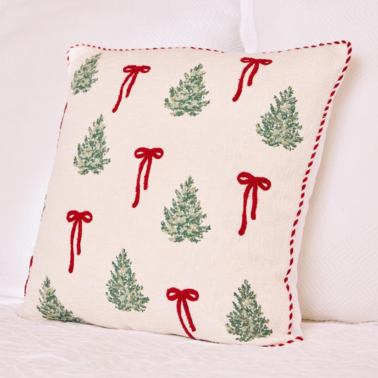 Christmas Trees & Bows Pillow