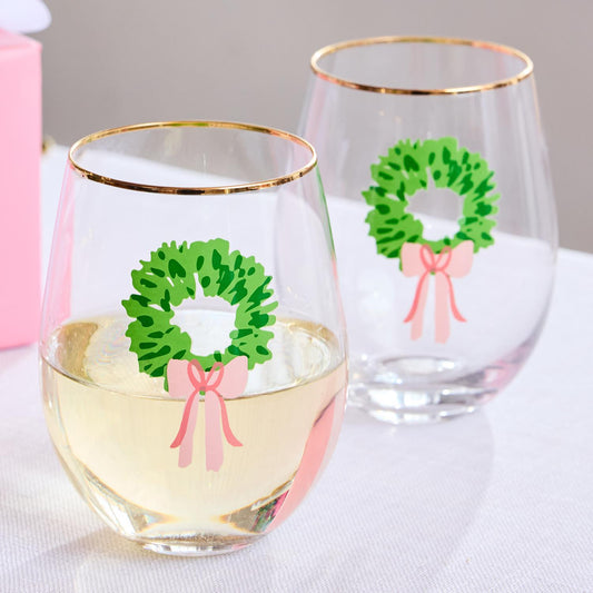 Wreath Stemless Glass – Sold Separately
