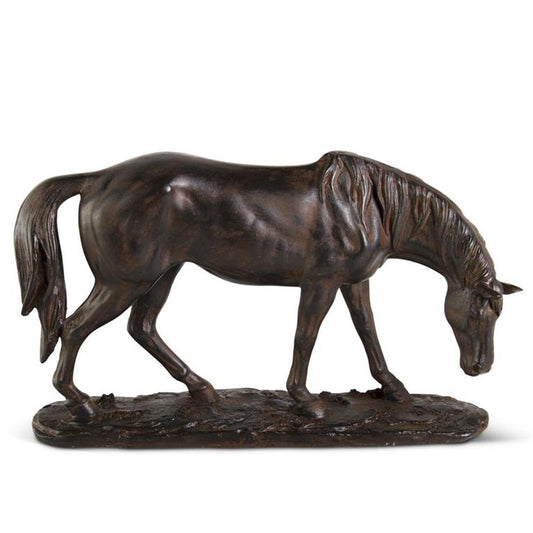 Brown Horse Figurine with Bronze Finish – 11.25"