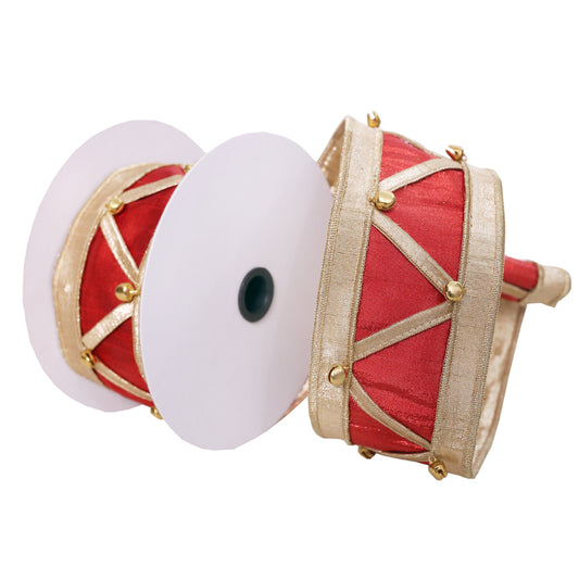 Drum-Inspired Holiday Ribbon with Jingle Bells – 2.5” x 5 Yards