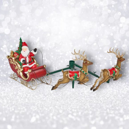 31" Santa in Sleigh Tree Decor