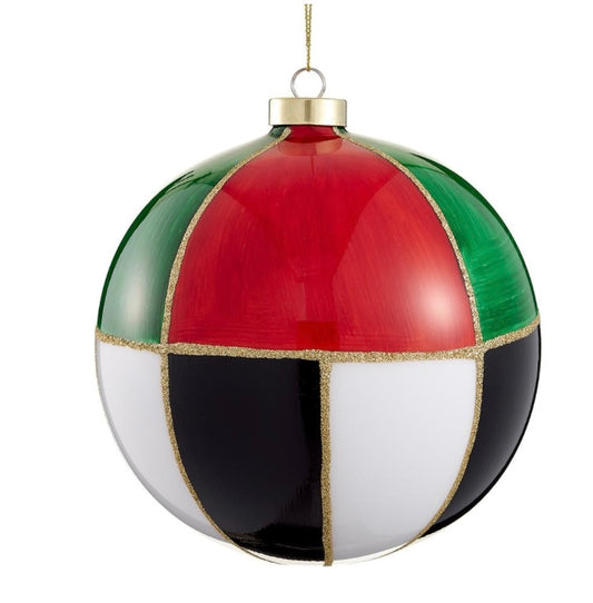 6” Glittered Glass Ball Ornament – Mixed Colors