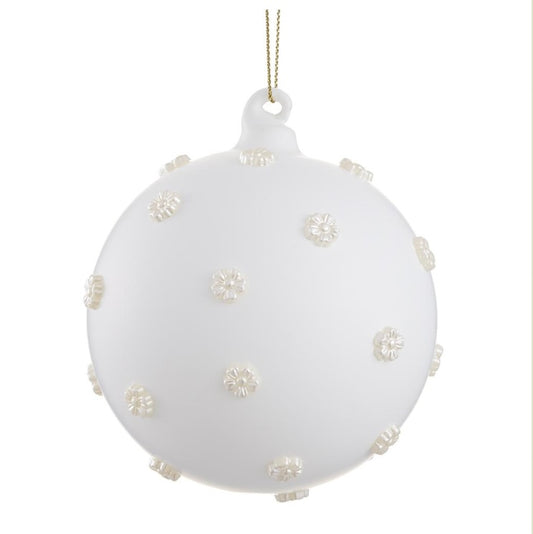 4” Pearl Glass Ball Ornament – Pearl
