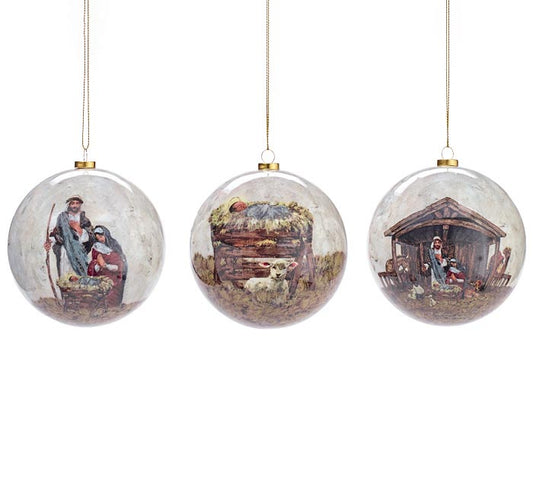 Nativity Shatterproof Ornaments in Gift Box