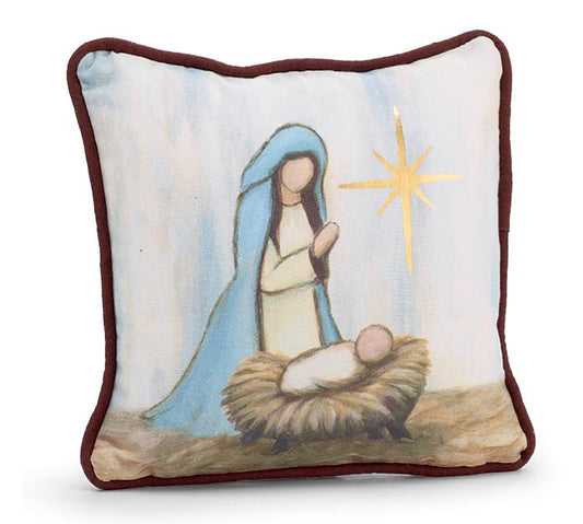 Nativity Scene Accent Pillow – 10" x 10"