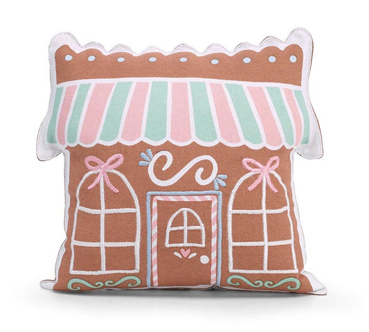 Gingerbread House Accent Pillow – 9.5" x 11"