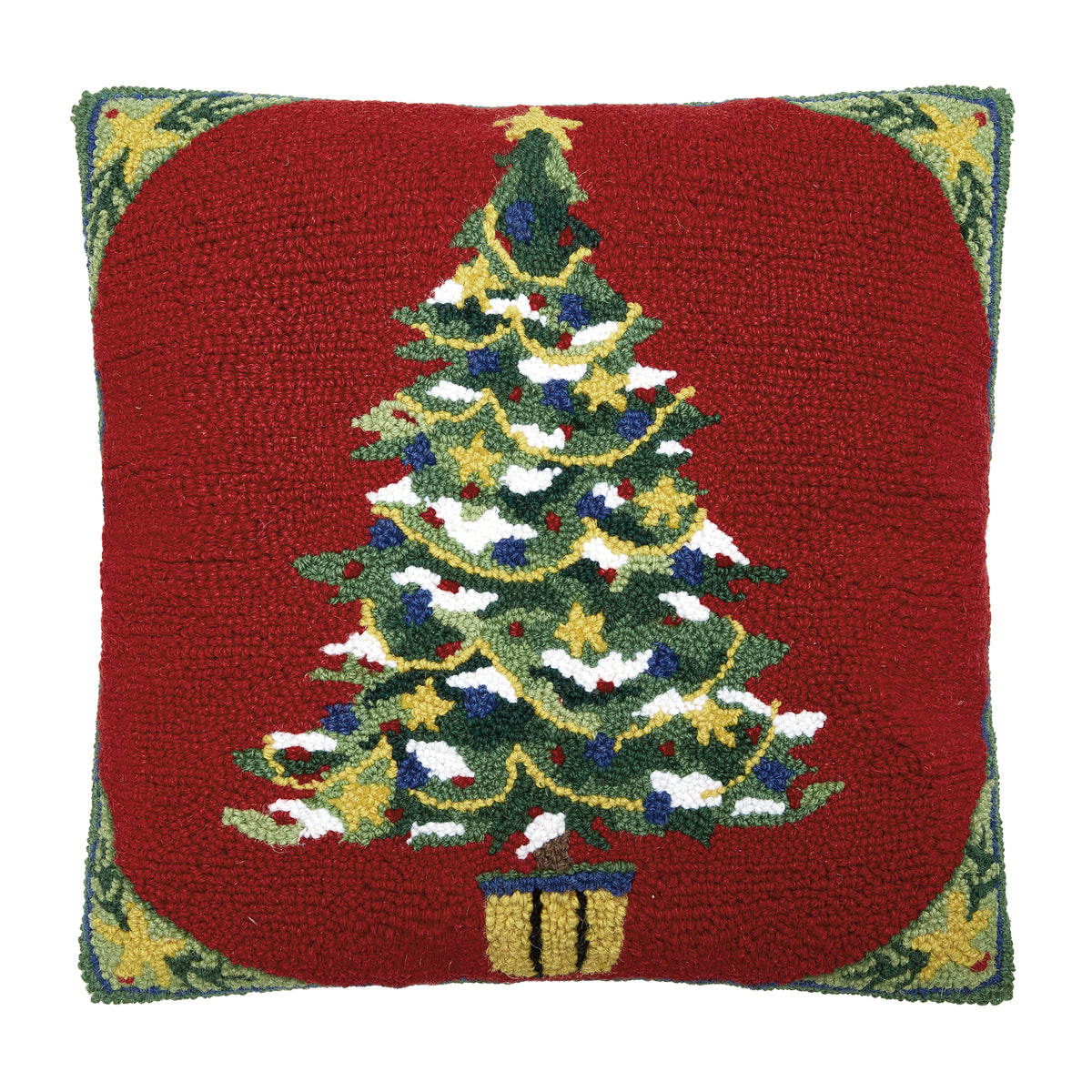 Christmas Tree Hook Pillow – 18" x 18"