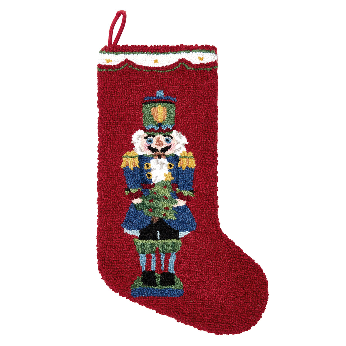 Blue Nutcracker Hook Stocking – 12" x 20"