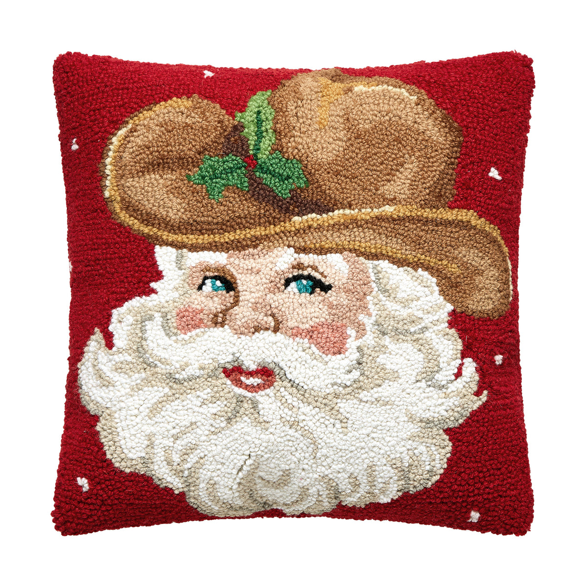 Cowboy Hat Retro Santa Hook Pillow – 16" x 16"