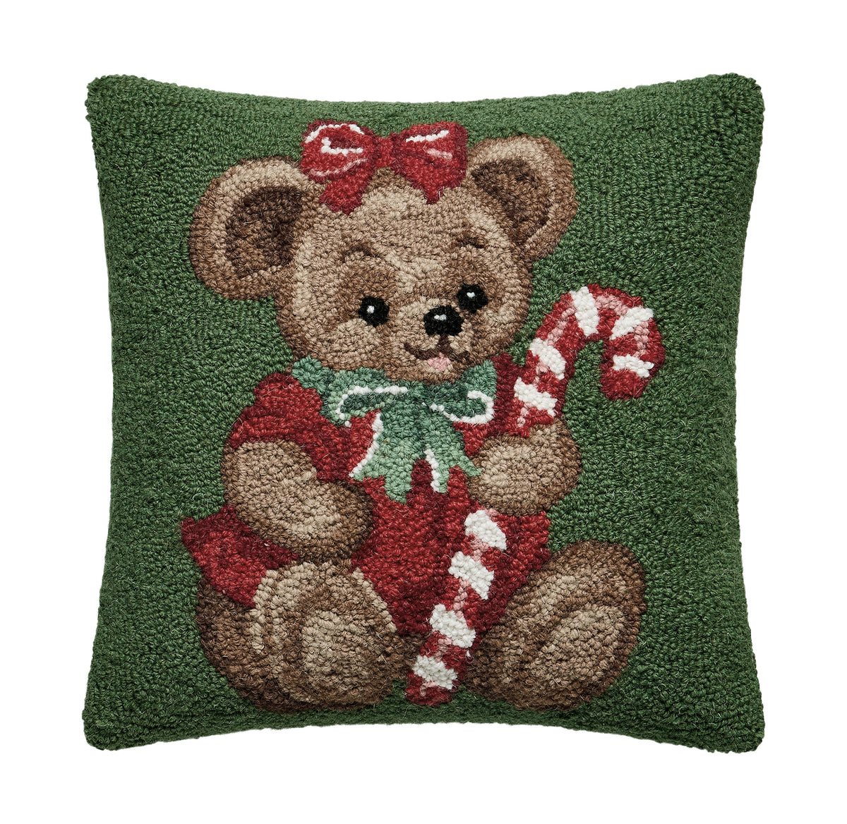 Teddy Bear Hook Pillow – 16" x 16"