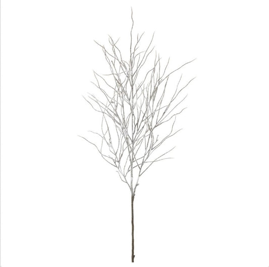 46” Snowed Twig Spray – White/Brown