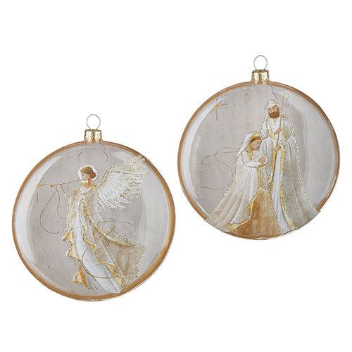 Angel & Nativity Glass Ornaments – 5" (Sold Separately)