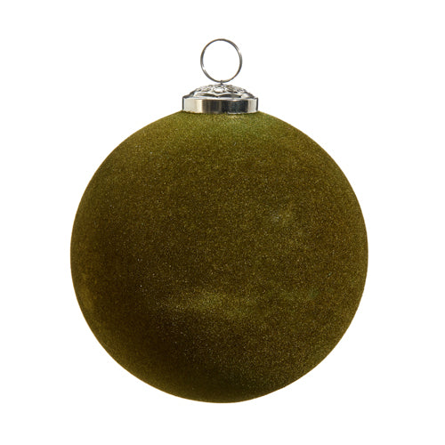 5" Olive Flocked Ornament