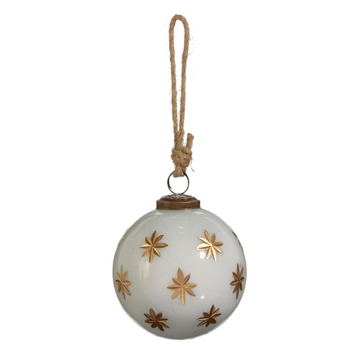4" White & Gold Star Ornament
