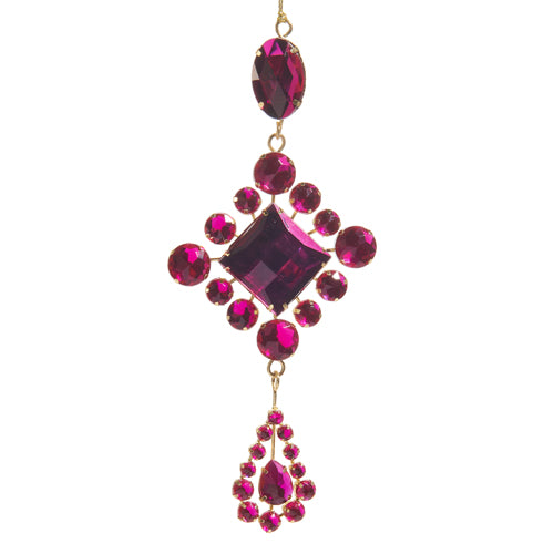 7" Pink Jeweled Drop Ornament