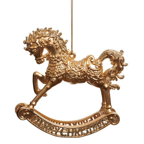 5.5" Gold Rocking Horse Ornament