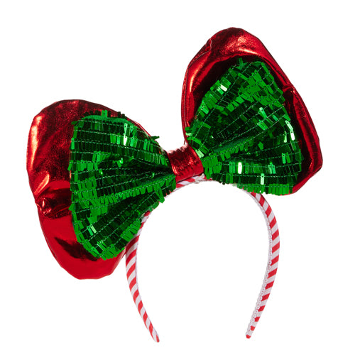 Red & Green Sequin Bow Headband