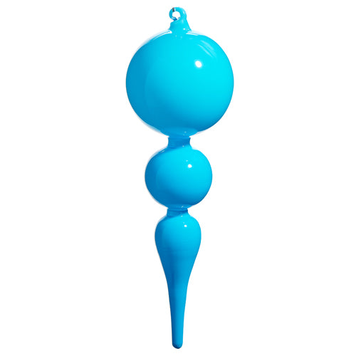 10" Bright Blue Glass Finial Ornament