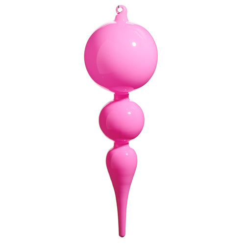 10" Bright Pink Glass Finial Ornament