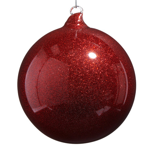 5" Red Glitter Ball Ornament
