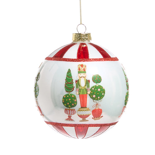 Nutcracker Topiary Glass Ornament – 5"