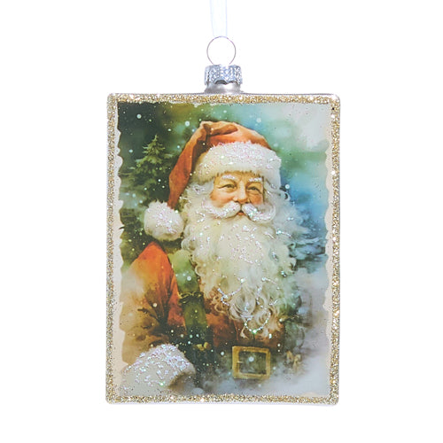 Vintage Santa Glass Ornament – 5"
